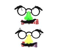 SLAXJNE 2 Occhiali Divertenti E 2 Giocattoli Gonfiabili, Giocattoli Truccati, Maschere Divertenti, Occhiali Giocattolo Per Bambini, Occhiali Con Baffi, Accessori Per Giochi Di Ruolo