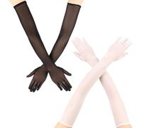 SLAXJNE 2 Paia Di Guanti, Guanti In Tulle, Maniche Per Costumi Da Spettacolo, Guanti Elastici, Accessori Di Abbigliamento
