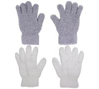 SLAXJNE 2 Paia di Guanti in Velluto Grosso, Guanti in Velluto Assorbenti E Traspiranti, Guanti per Pulire E Spolverare, Guanti in Microfibra Assorbenti, Guanti Riutilizzabili