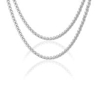 SLAXJNE 2 Pezzi Collana da Uomo in Acciaio al Titanio - Moda Vintage Semplice Accessori Abbigliamento