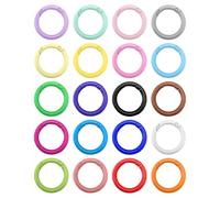 SLAXJNE 20 Pezzi Di Anelli Divisi In Metallo, Anelli Di Serraggio A Molla, Fibbie A Molla Colorate, Interfacce Per Portachiavi, Anelli Rotondi In Ferro, Anelli Per Moschettoni