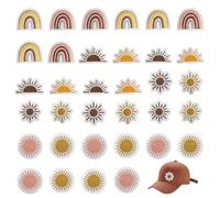 SLAXJNE 32 Toppe Termoadesive Arcobaleno Sole, Toppe Termoadesive, Toppe Ricamate per Abbigliamento, Toppe da Cucito, Toppe per Jeans, Toppe per Abbigliamento per Bambini
