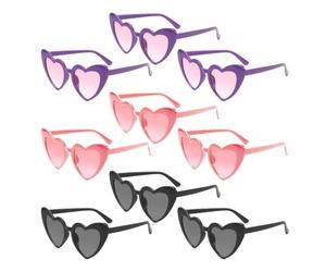 SLAXJNE 9 Paia Di Occhiali Da Sole Love, Occhiali Da Sole A Forma Di Cuore, Set Di Occhiali Da Sole, Occhiali Da Sole A Forma Di Cuore Rosa, Occhiali Da Sole Personalizzati
