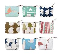 SLAXJNE 9 Pezzi Portafogli Da Donna Portamonete In Cartone Animato Borsa Cosmetica In Tela Mini Portamonete Portatile