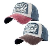 SLAXJNE Berretti Da Baseball 2 Pezzi, Berretti Da Baseball In Blocchi Di Colore, Berretti Da Baseball Invecchiati Lavati, Cappelli Da Sole Per Esterni, Berretti Da Baseball Retrò Regolabili