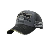 SLAXJNE Berretto Da Baseball Nero In 1 Pezzo, Berretto Da Baseball Invecchiato Lavato, Berretto Con Visiera Sfilacciato, Cappello Da Sole A Tesa Larga, Cappello Da Papà Retrò, Cappello Regolabile