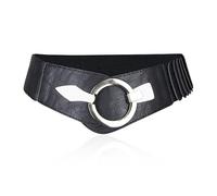 SLAXJNE Cintura da Donna 1 Pezzo, Cintura Larga Elastica, Cintura con Fibbia Argentata, Cintura Elegante, Cintura Cinch