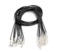 SLAXJNE Collana Con Cordino in Cera 10 Pezzi, in Pelle, Nero, Con Fibbia, Sottile