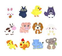 SLAXJNE Confezione da 12 Magneti per Frigorifero con Animali dei Cartoni Animati, Graziose Decorazioni Magnetiche, Accessori Decorativi per Frigorifero, Frigoriferi E Pareti Fotografiche