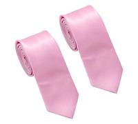 SLAXJNE Confezione Da 2 Cravatte Rosa, Abbigliamento Formale Da Uomo, Cravatte Da Lavoro, Cravatte Professionali, Cravatte Sottili Lucide, Adatte Per Occasioni Di Lavoro E Matrimoni