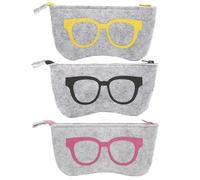 SLAXJNE Custodia Per Occhiali In 3 Pezzi, Custodia Per Occhiali Piatta, Custodia Per Occhiali Sottile, Custodia Per Occhiali In Morbida Pelle, Custodia Per Occhiali Portatile In Tessuto