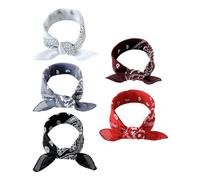 SLAXJNE Foulard da Donna in 5 Pezzi, Foulard in Cotone, Sciarpa Quadrata da Donna, Sciarpa Foulard, Sciarpa Quadrata Decorativa