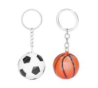 SLAXJNE Portachiavi Con Pallone Sportivo Da 2 Pezzi, Portachiavi Da Calcio, Portachiavi Da Basket, Portachiavi Con Pallone Da Zaino, Ciondolo Da Calcio