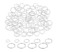 SLAXJNE Set di Portachiavi con Anelli in Metallo da 90 Pezzi, Anello Rotondo Diviso, Portachiavi Fai da Te, Portachiavi Rotondo, Decorazione Portachiavi Fai da Te