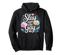 Slay And Be Gay Celebration Pride LGBTQ |- Felpa con Cappuccio