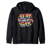 Slay And Be Gay Celebration Pride LGBTQ ||- Felpa con Cappuccio