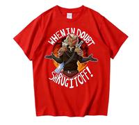 Slay The Spire Ironclad “When in Doubt, Shrug It off” Maglietta | Cotone Unisex Maniche Corte per Giocatori E Fan-Red||l