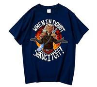 Slay The Spire Ironclad “When in Doubt, Shrug It off” Maglietta | Cotone Unisex Maniche Corte per Giocatori E Fan-Blue||x_s