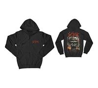 Abbigliamento Slayer: Zipped Etched Skull (Back Print) (Felpa Con Cappuccio Unis
