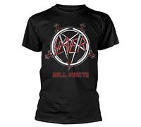 Slayer 'Hell Awaits Tour' (Nero) Maglietta - NUOVO E UFFICIALE