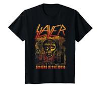 Slayer Orange Logo Season in The Abyss Maglietta, Bambini, Nero, 6 Anni