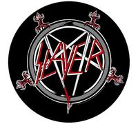 Slayer - Slayer Patch Indietro Pentagram Band Logo Nuovo Ufficiale Circular Nero 28 Cm Size One Size
