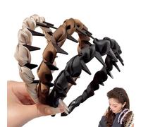slazoi Cerchietto per capelli con teschio alto e perle, in raso, vintage, con perle artificiali di grano, da donna, per matrimoni, feste, elegante, reversibile, con denti (seta, 3 pezzi, 3 pezzi)
