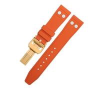 SLCHJX 20mm 21mm 22mm Natura Fluororubber FKM Gomma Con Rivetto Cinturino Per IWC Strap Big Pilot Mark Portugieser Morbido Wristband, 20MM