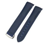 SLCHJX 21mm 22 mm Fine Curva Blu in Tessuto Rosso in Gomma in Gomma in Gomma in Nylon 19 mm 20 mm Fit per Omega seamaster 300 Pianeta Oceano at150 Cinghia di Orologio