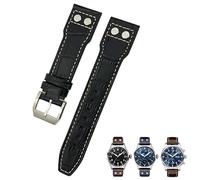 SLCHJX 22 mm 21mm 20 mm Canda d'oro vera pelle vera e propria per iwc big pilot cinghia pilota di bracciali da orologi accessori per uomini utensili da uomo