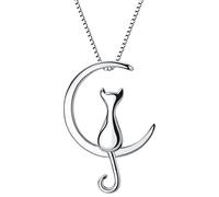 SLCHJX 925 Girocollo d'Argento Coccole Cat Cat clavicl Clavicle Catena Corta Collana per Donne Gioielli Fini Brithday Regalo