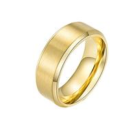 SLCHJX Anelli di nozze incisive Knbob uomini, acciaio inossidabile 8 mm opaco a banda semplice uomo promessa anello titanio