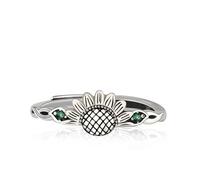 SLCHJX Anello in stile vintage Ins Style Sunflower e Sun Couple Ring Anello personalizzato per festività natalizia Gioielli per l'anniversario