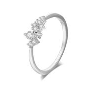 SLCHJX Anello sottile oro argento semplice anello anello femminile con zircone San Valentino per festività per feste di lusso per feste di lusso per il tempo libero