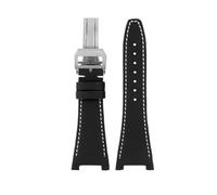 SLCHJX Bracciale da 28 mm Braccialette Nylon Genuina cinghia di pelle vera per l'ingegnere IWC IW500501 IW378507 IW322703 Canda da canna da maschio da maschio (colore: nero-silver bianco B, taglia: