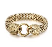 SLCHJX Bracciale da donna in acciaio al titanio, personalizzato testa di leone prepotenteBracciale, semplice ed elegante