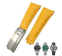 SLCHJX Canda di guardia in pelle end da 20 mm Adatta per il sottomariner GMT Bamboo Braccialetti di orologio da orologio da cinghia marrone blu verde marrone