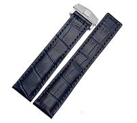 SLCHJX Canda d'oro vera in pelle per band da polso Bracciale marrone nero marrone 19mm 20mm 22 mm con cinturini in pelle pieghevole