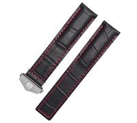 SLCHJX Canda d'oro vera in pelle per band da polso Bracciale marrone nero marrone 19mm 20mm 22 mm con cinturini in pelle pieghevole