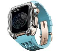 SLCHJX Case di orologi in lega di titanio e kit mod band watch fluororubber ， per 8 7 da 45 mm Upgrade Watch Sostituisci gli accessori di orologi con strumento