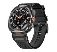 SLCHJX Cinghia di gomma per Galaxy Watch Ultra 47mm Sport Band Connector in acciaio inossidabile per Galaxy Watch 7 Ultra No Gaps Bracciale