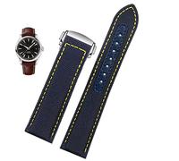 SLCHJX Cinghia di orologio tela da 20 mm da 20 mm per Omega New Seamaster 300 Speedmaster AT150 Nylon Watch Band Accessori Blu Nero
