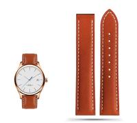 SLCHJX Cinta d'oro vera in pelle per Omega Seamaster 300 150 Speedmaster 007 AT150 Brown Man Watchband 20mm 22mm