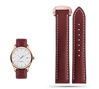 SLCHJX Cinta d'oro vera in pelle per Omega Seamaster 300 150 Speedmaster 007 AT150 Brown Man Watchband 20mm 22mm