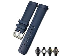 SLCHJX Cinturino in gomma fluoro da 22 mm morbido nero blu cinturino per orologio da uomo IWC AQUATIMER FAMILY per bracciale da uomo, 22mm