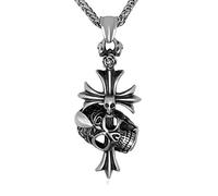 SLCHJX Collana a Pendente a Pendente con Cranio osseo in Acciaio Inossidabile Vintage Inossidabile Vintage