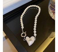 SLCHJX Collana a Sospensione per Le Perle di Lussuosa Cuoio per Le Perle Girocollo per Le Donne Ragazze Temperamento Amore Dono di Gioielli a Catena delle clavicoli
