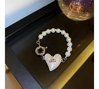 SLCHJX Collana a Sospensione per Le Perle di Lussuosa Cuoio per Le Perle Girocollo per Le Donne Ragazze Temperamento Amore Dono di Gioielli a Catena delle clavicoli