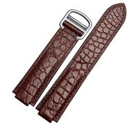SLCHJX Crollo di orologio in pelle coccodrillo americano adatto al cinturino in pelle convessa a palloncino blu 18 da 20 mm uomini e donne neri
