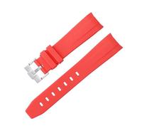 SLCHJX Curvad No Gap in gomma Cingcio per Omega Speedmaster Watch Bande di sostituzione Men Donne 20mm Watchbands Fibbia in oro in oro fibbia rosa Black Fibbia nera